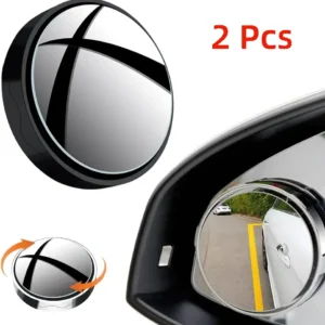 2Pcs 360Degree Adjustable Blind Spot Mirror Car Auxiliary Rearview Convex Mirror Round Frame Wide Angle Mirrors for Car Reverse