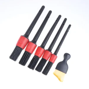 6Pcs Car Detailing Brush Professional Cleaning Set for Wheels Dashboard Air Vent Engine Interior Multi Use Kit