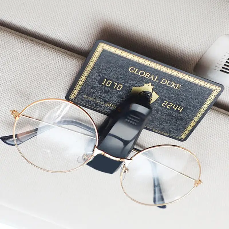 High qualitySoft Rubber Car Sun Visor Sunglasses Clip Anti-Scratch Glasses Holder Card Ticket Organizer for Car Owners - الصورة 4