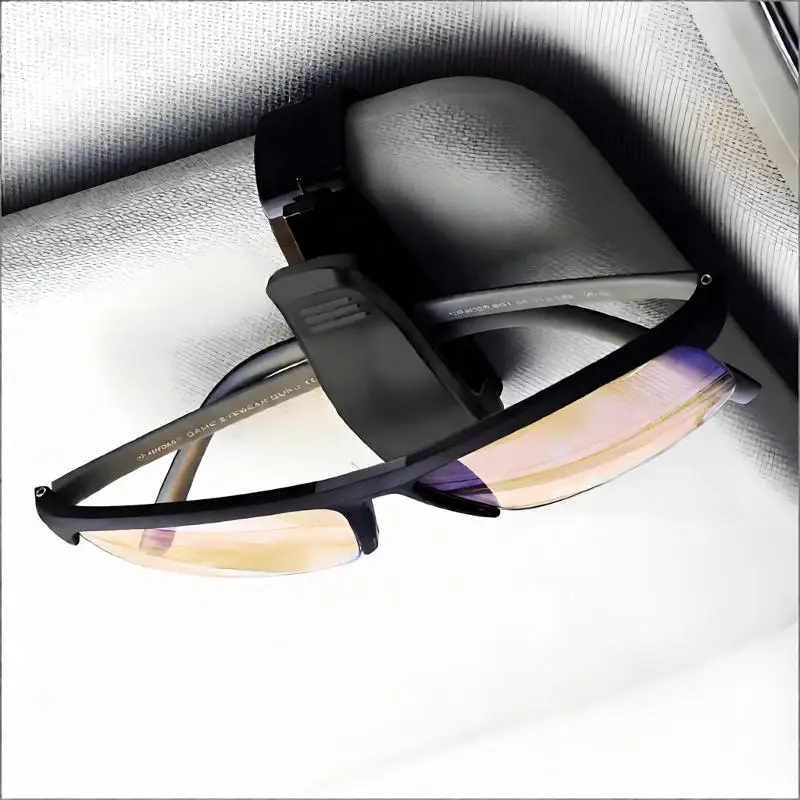 High qualitySoft Rubber Car Sun Visor Sunglasses Clip Anti-Scratch Glasses Holder Card Ticket Organizer for Car Owners - الصورة 5