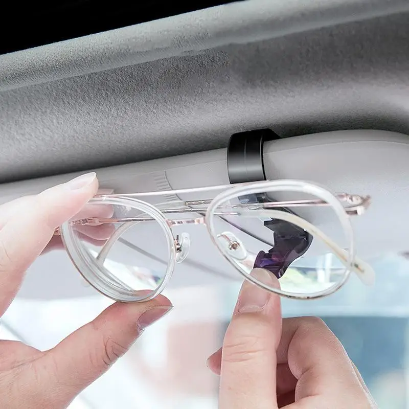 High qualitySoft Rubber Car Sun Visor Sunglasses Clip Anti-Scratch Glasses Holder Card Ticket Organizer for Car Owners - الصورة 2