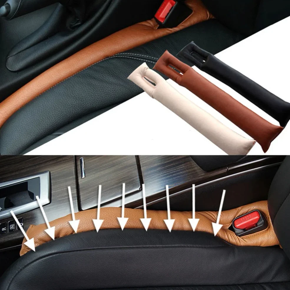 Car Seat Gap Filler Soft Car Styling Padding Leather Leak Pads Plug Spacer Universal Car Accessories Interior Car Organizer - الصورة 5